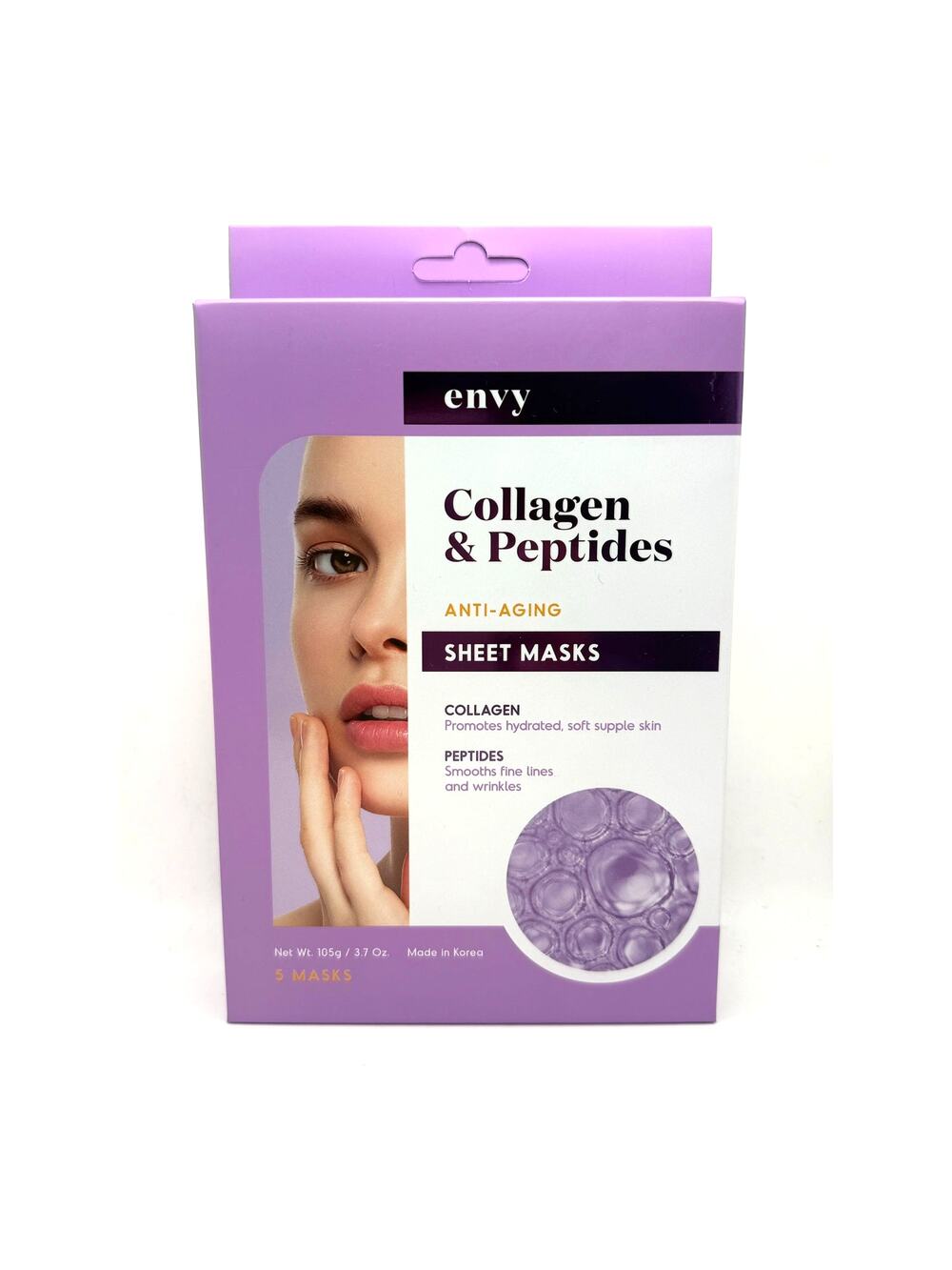 NEW-Envy Collagen & Peptides Anti-Aging Face Masks (5 masks)
